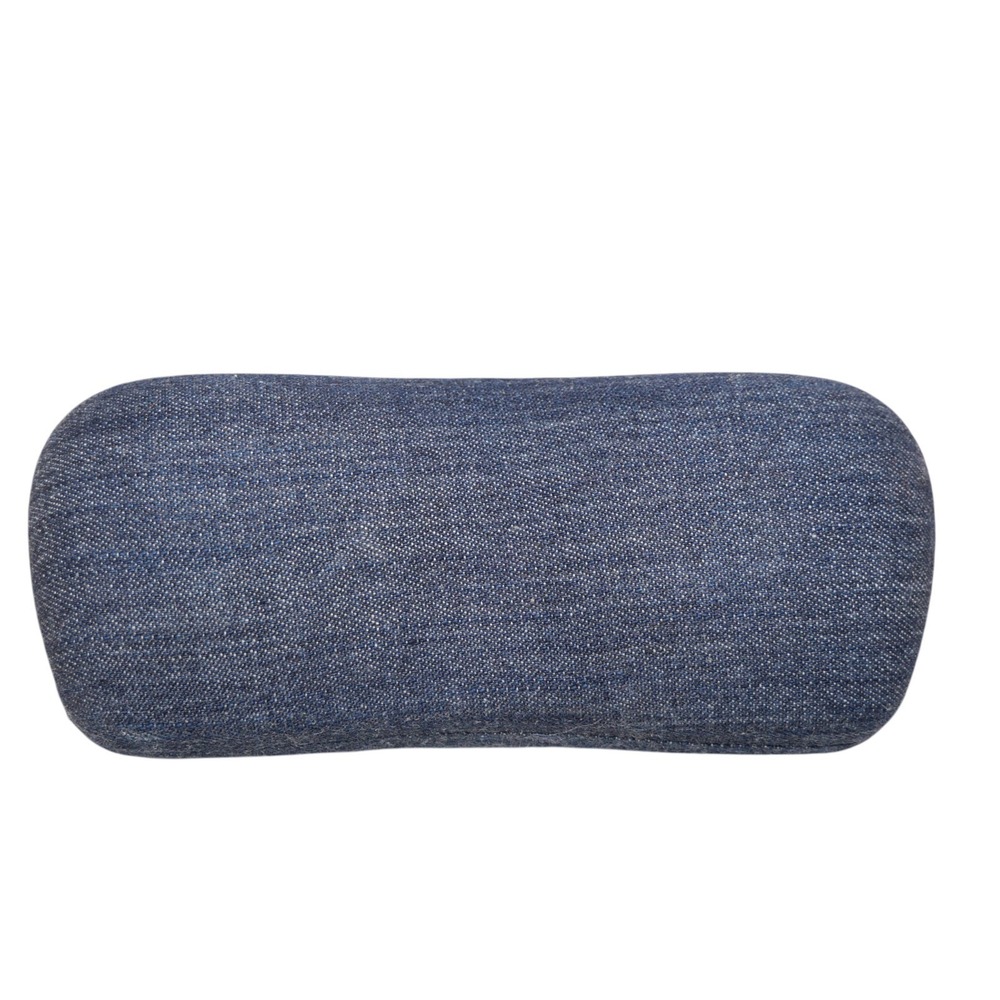 Chanel Sunglasses Eyeglasses Hard Case Blue Denim Quilted CC Logo Authentic - Picture 6 of 6